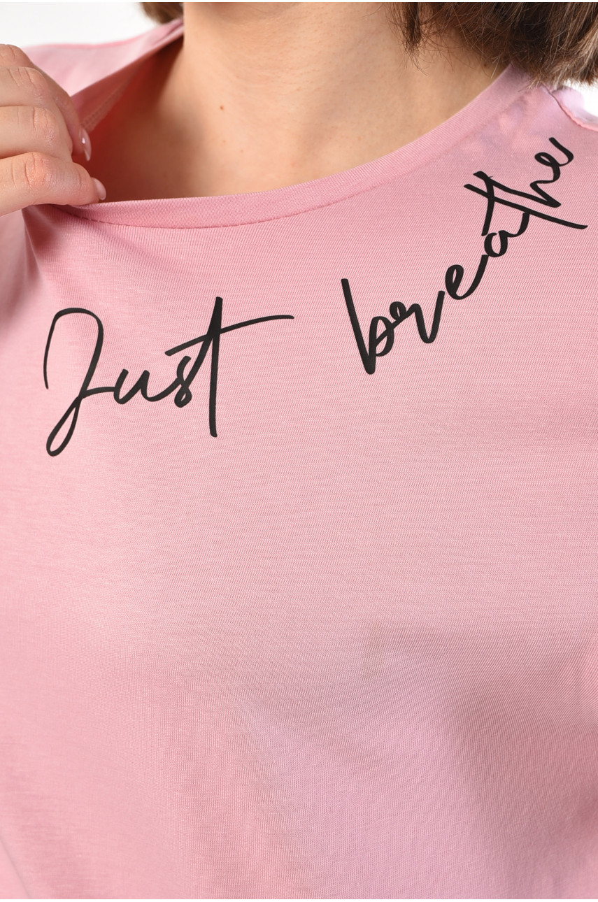 Футболка жіноча рожевого кольору 181015 Футболка жіноча рожевого кольору 181015