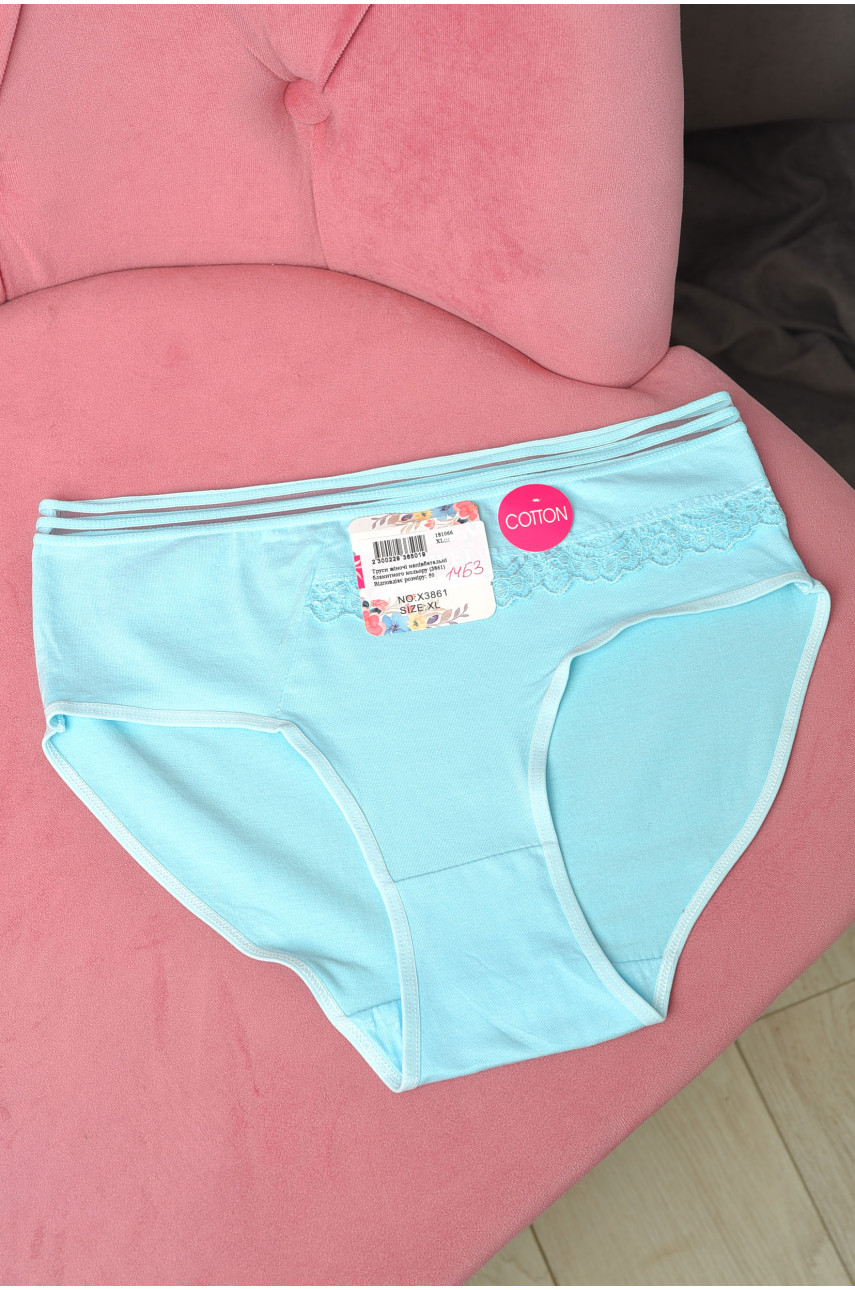 Трусы женские полубатальные голубого цвета 3861 181066