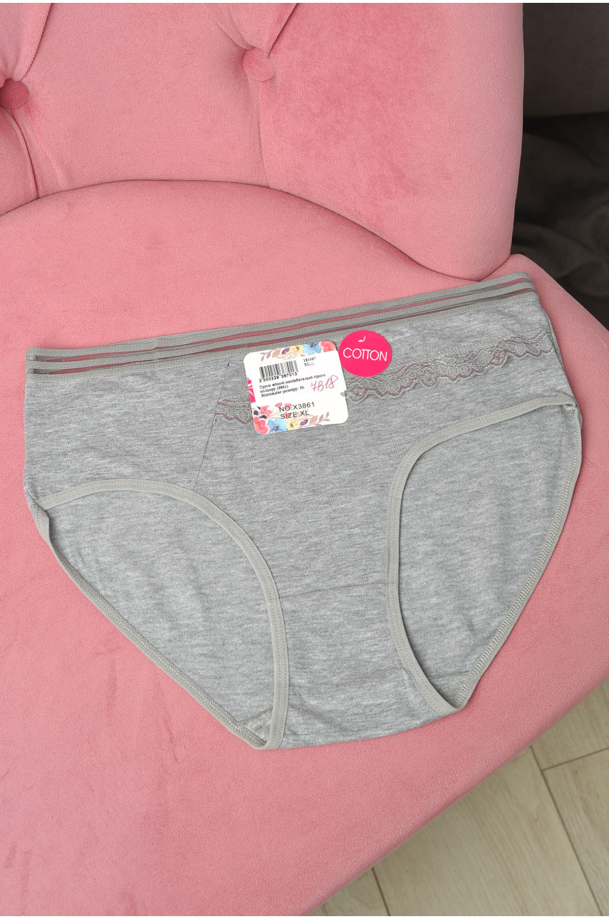 Трусы женские полубатальные серого цвета 3861 181067