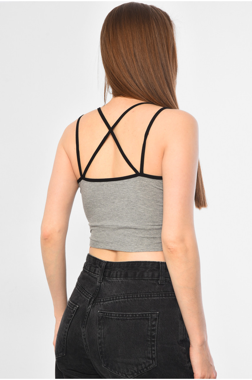 Майка-топ жіноча сірого кольору В151 181133