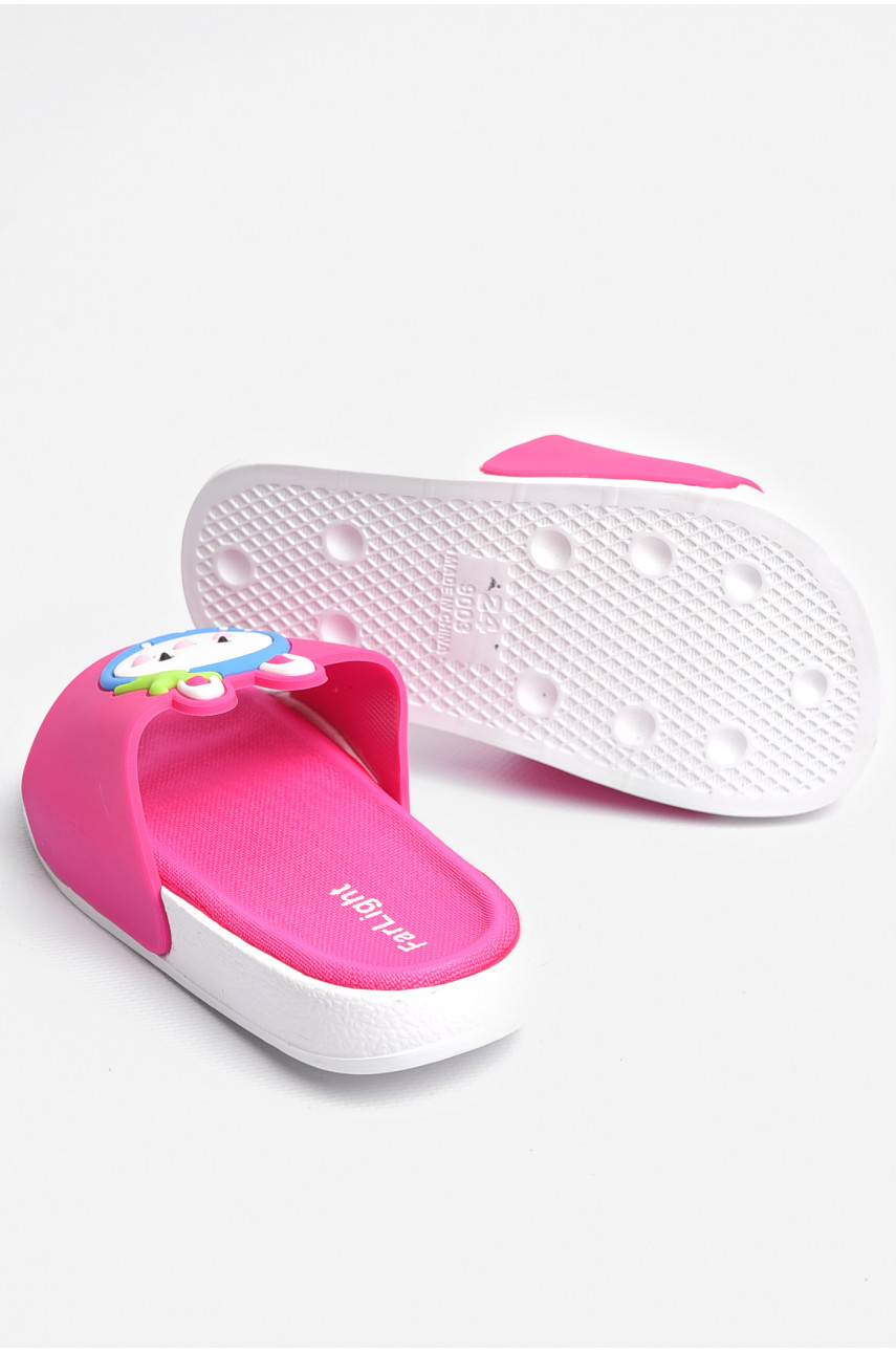 Шлепки детские темно-розового цвета с рисунком 9003-15 181217