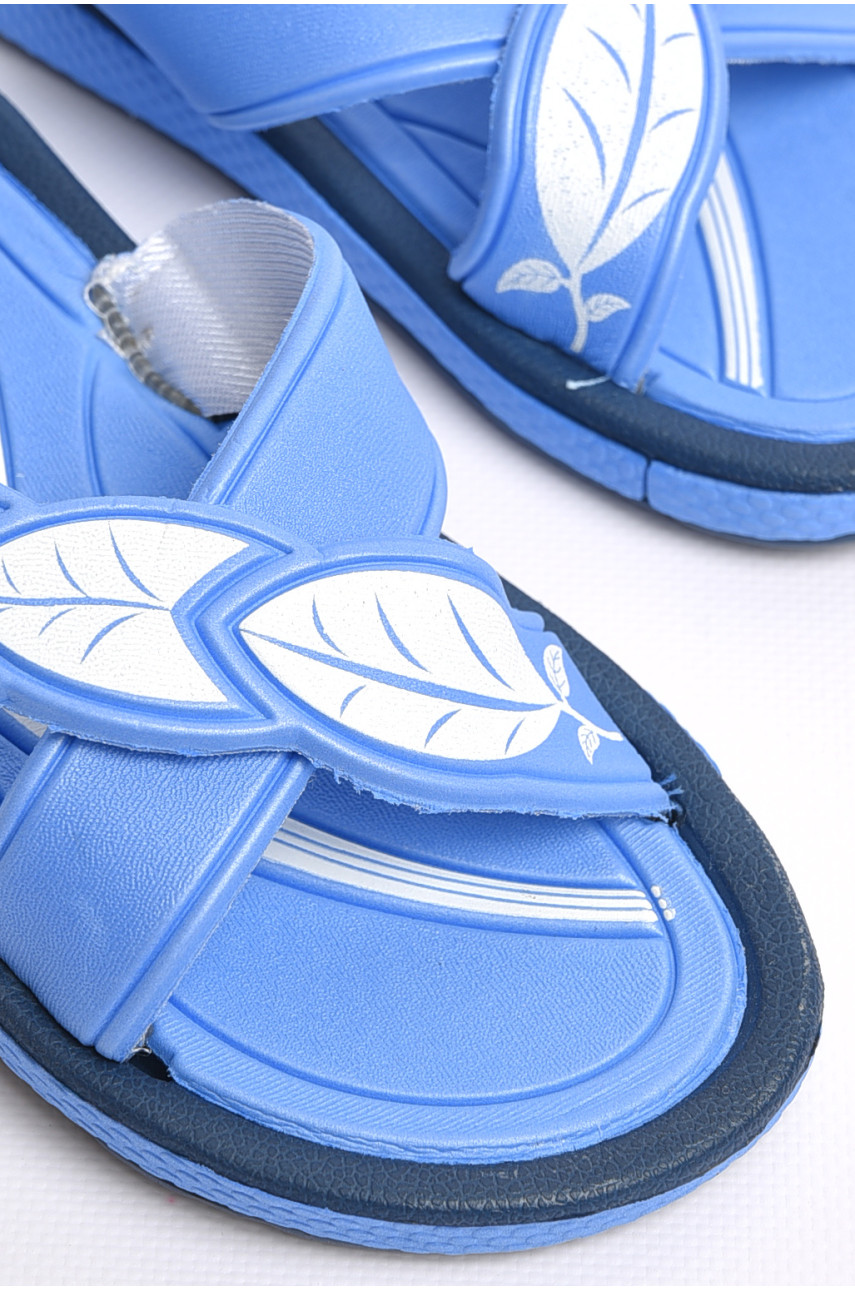 Шлепки детские для девочки темно-синего цвета 126G 181221