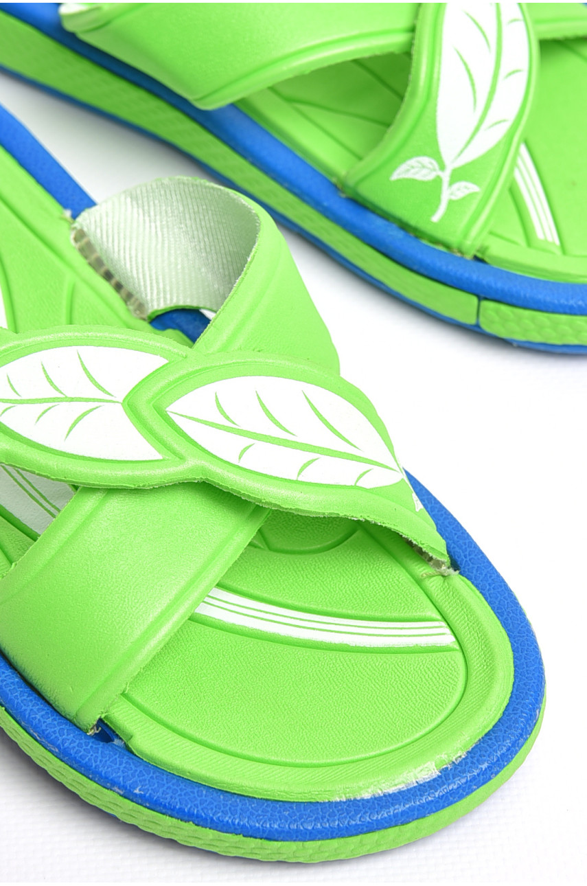 Шлепки детские для девочки салатового цвета 126G 181223