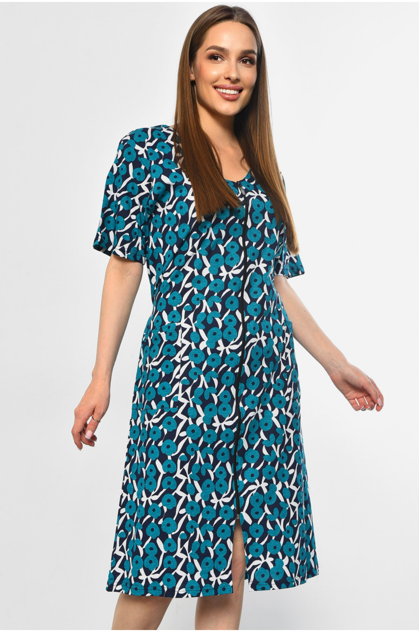 Халат жіночий напівбатальний з принтом зеленого кольору 3050 181271 Халат жіночий напівбатальний з принтом зеленого кольору 3050 181271