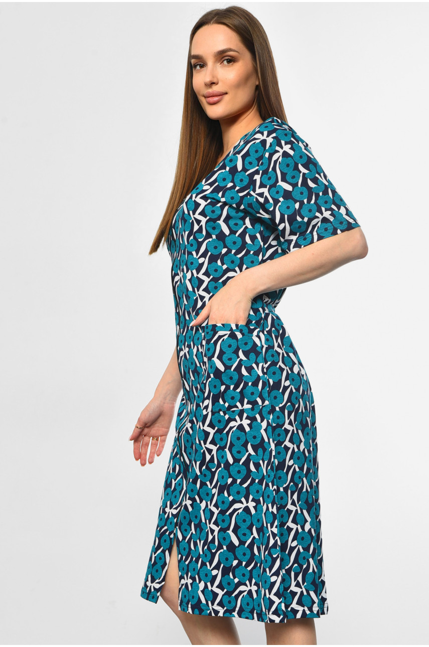 Халат жіночий напівбатальний з принтом зеленого кольору 3050 181271 Халат жіночий напівбатальний з принтом зеленого кольору 3050 181271