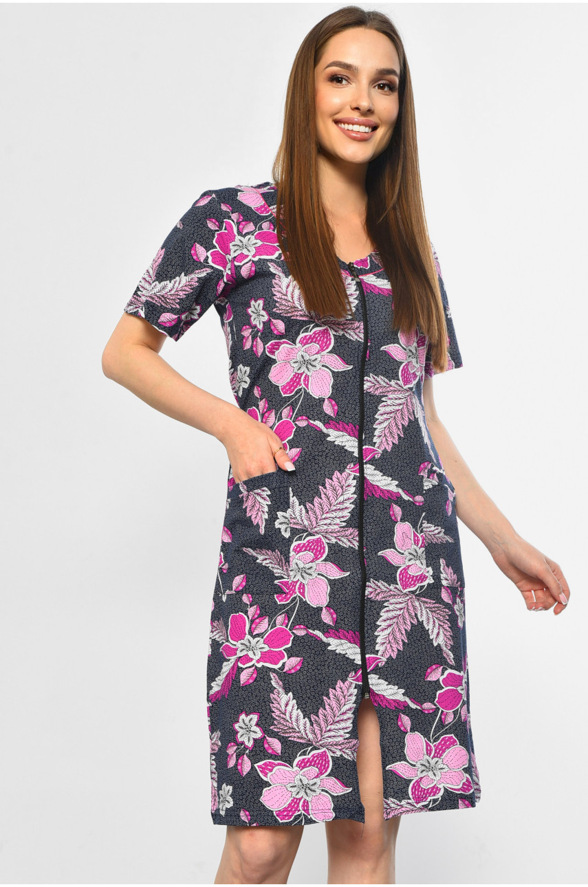 Халат жіночий напівбатальний з принтом бузкового кольору 3060 181276 Халат жіночий напівбатальний з принтом бузкового кольору 3060 181276