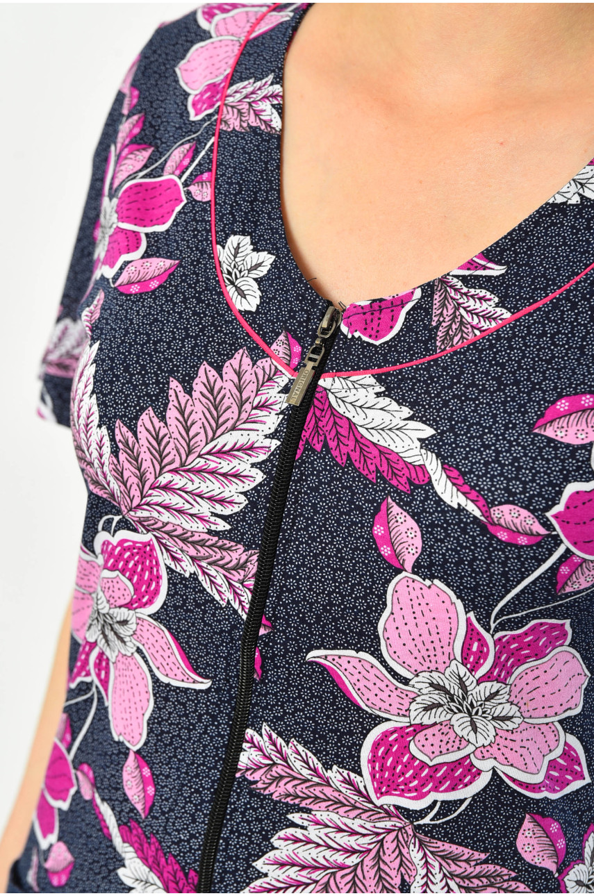 Халат жіночий напівбатальний з принтом бузкового кольору 3060 181276 Халат жіночий напівбатальний з принтом бузкового кольору 3060 181276