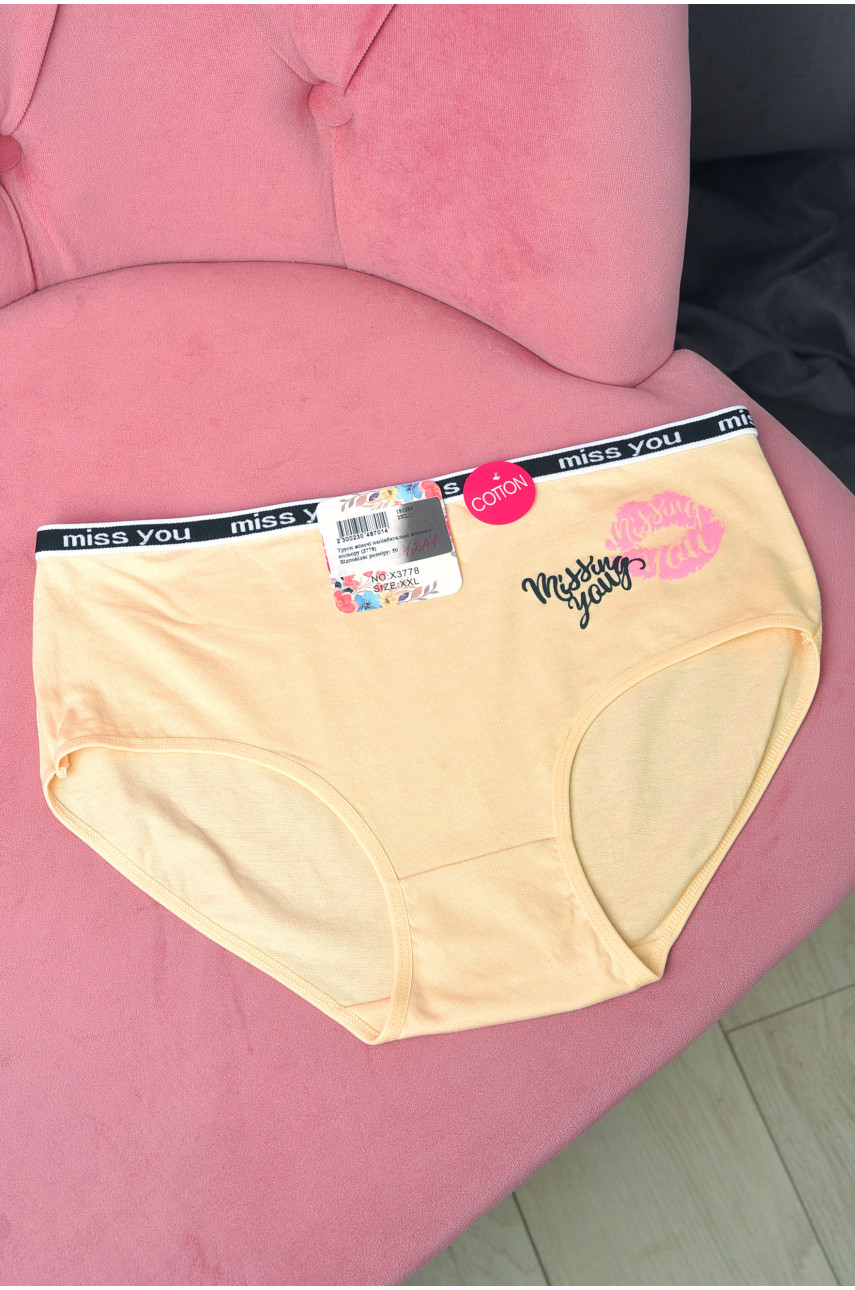 Труси жіночі напівбатальні жовтого кольору 3778 181284