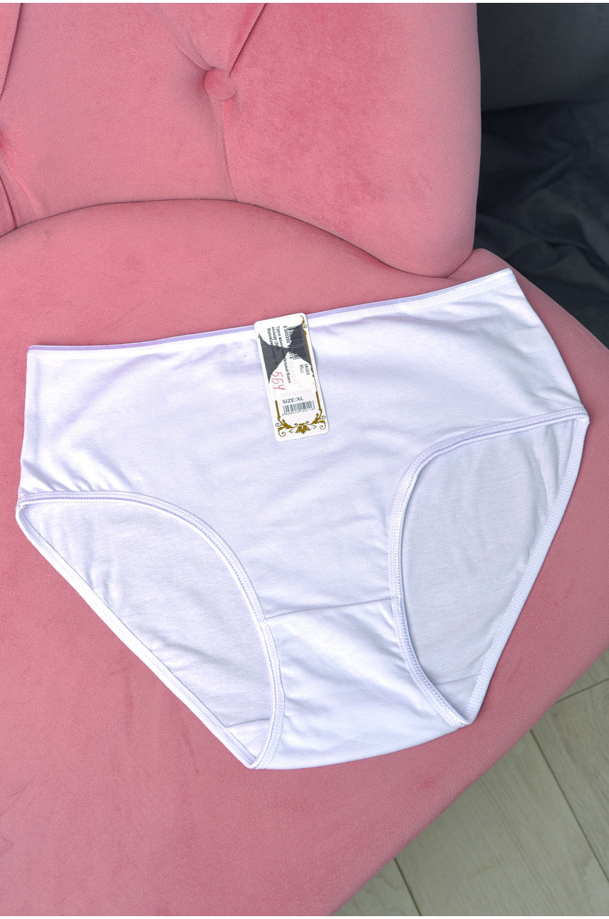 Трусы женские полубатальные белого цвета 3698 181313