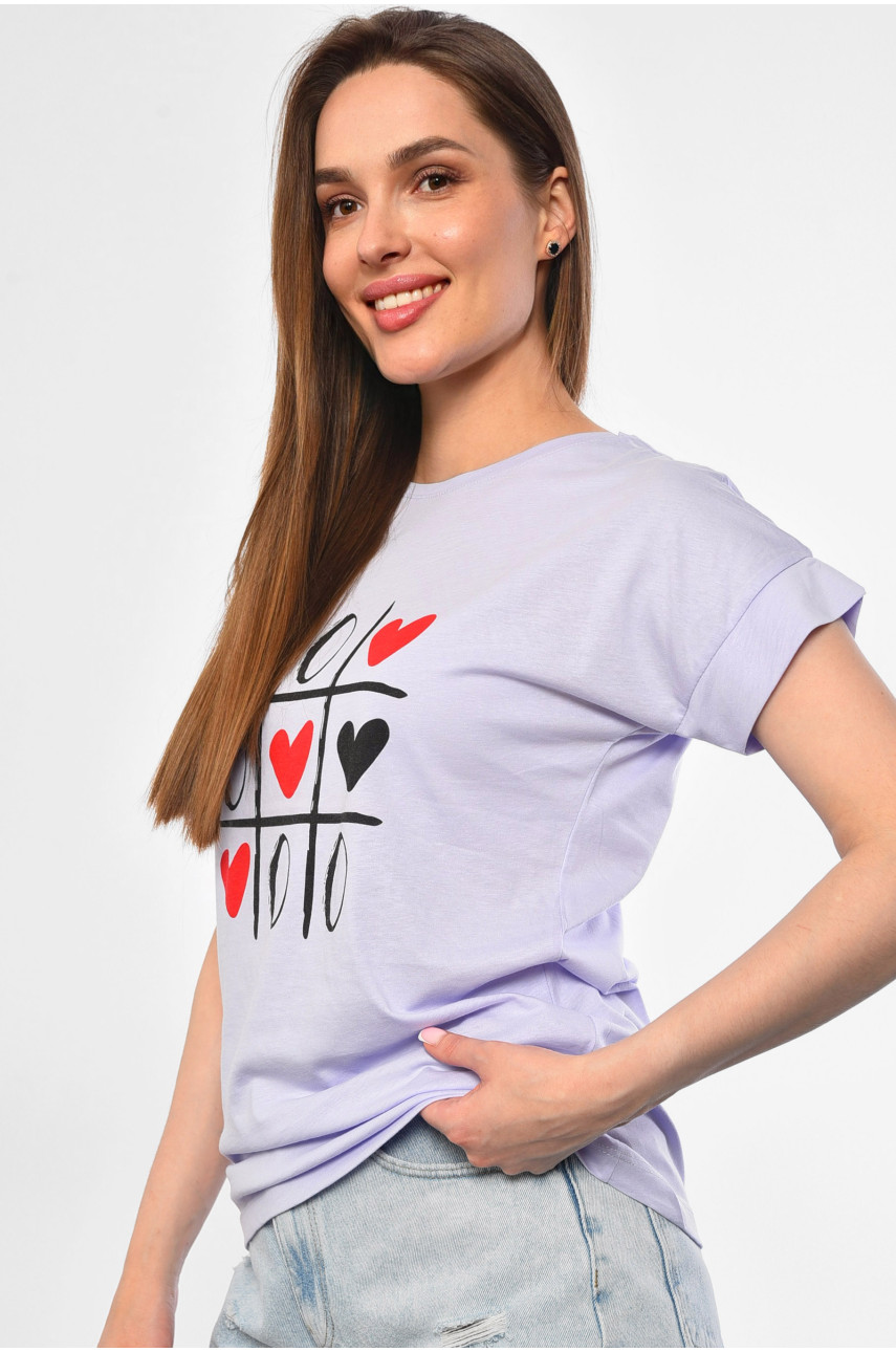 Футболка женская лавандового цвета 9112 181315 Футболка женская лавандового цвета 9112 181315