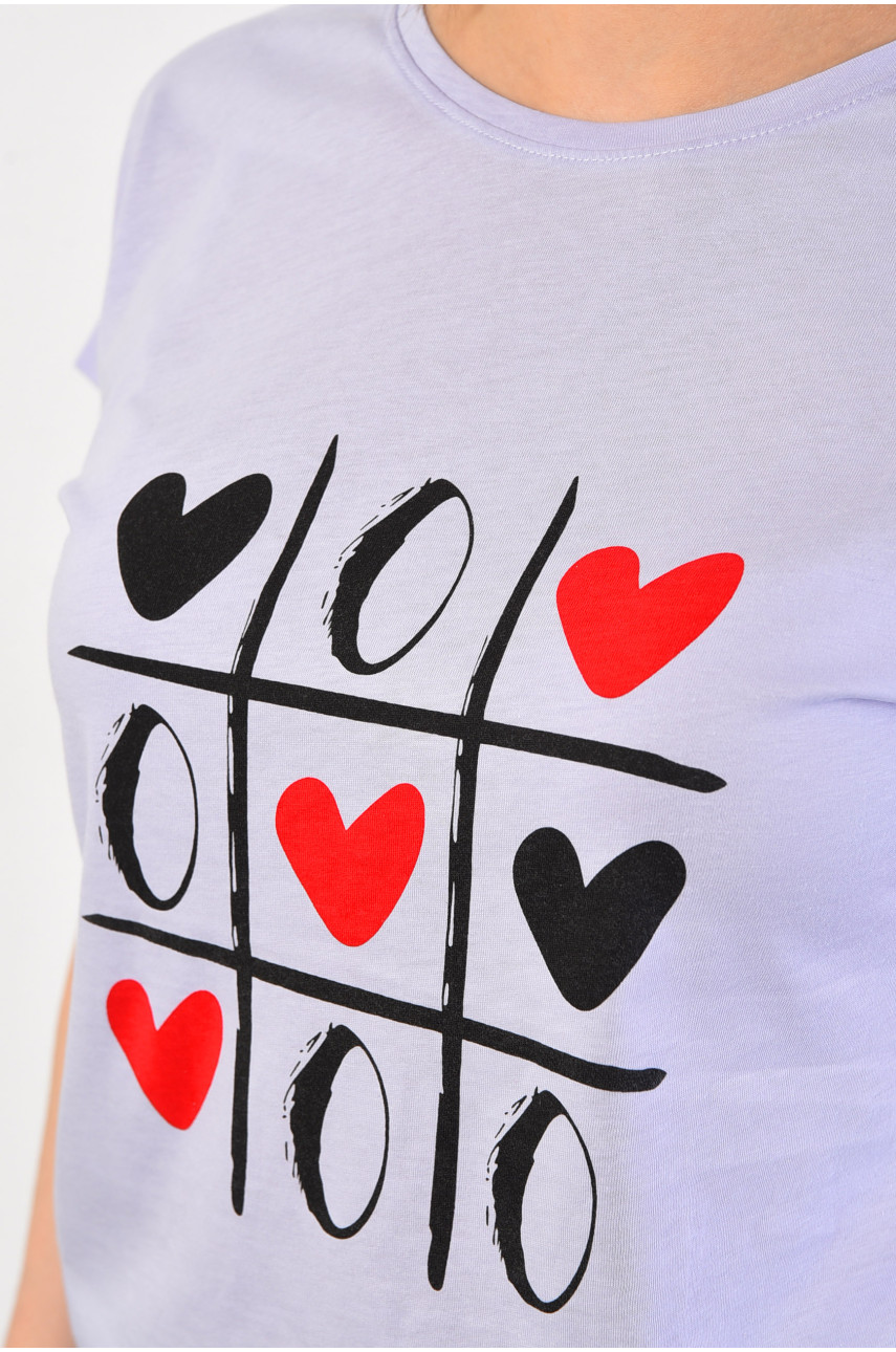 Футболка женская лавандового цвета 9112 181315 Футболка женская лавандового цвета 9112 181315