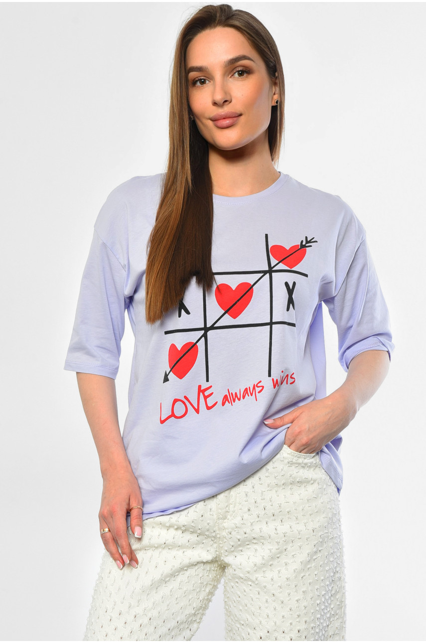 Футболка женская лавандового цвета 9112 181320 Футболка женская лавандового цвета 9112 181320
