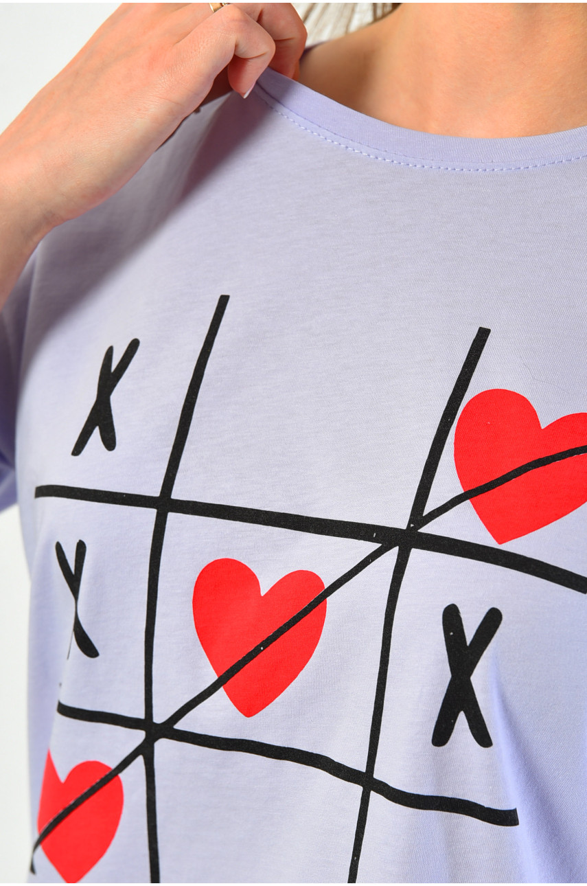 Футболка женская лавандового цвета 9112 181320 Футболка женская лавандового цвета 9112 181320