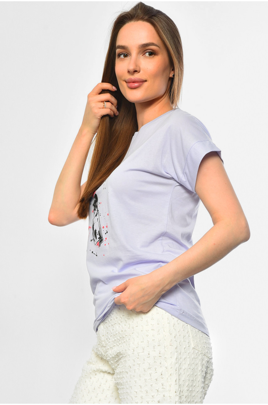 Футболка женская лавандового цвета 9112 181329 Футболка женская лавандового цвета 9112 181329