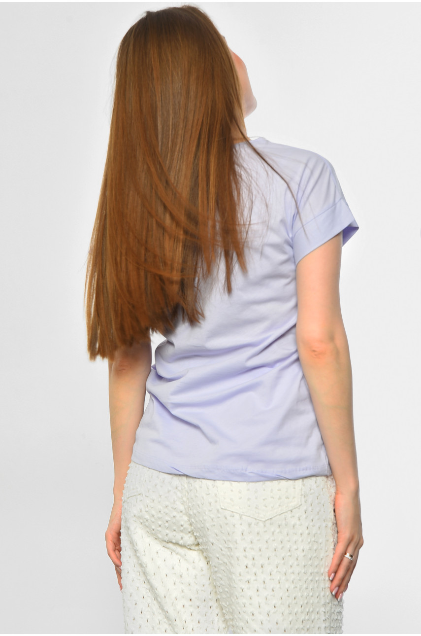 Футболка женская лавандового цвета 9112 181329 Футболка женская лавандового цвета 9112 181329