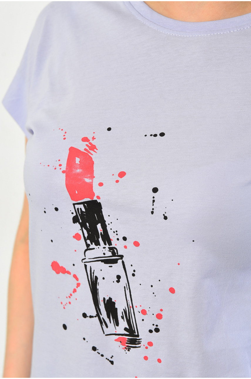 Футболка женская лавандового цвета 9112 181329 Футболка женская лавандового цвета 9112 181329