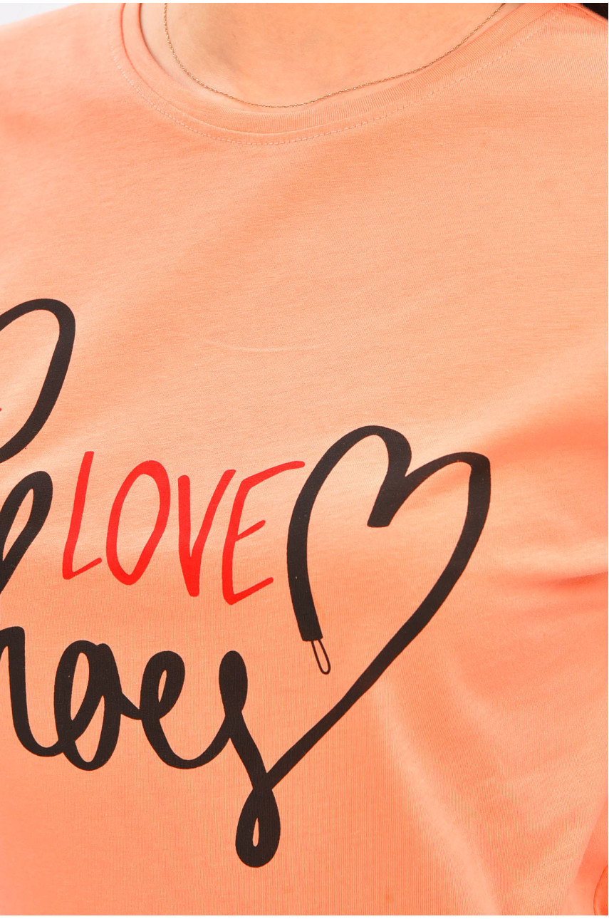 Футболка жіноча коралового кольору 9112 181347