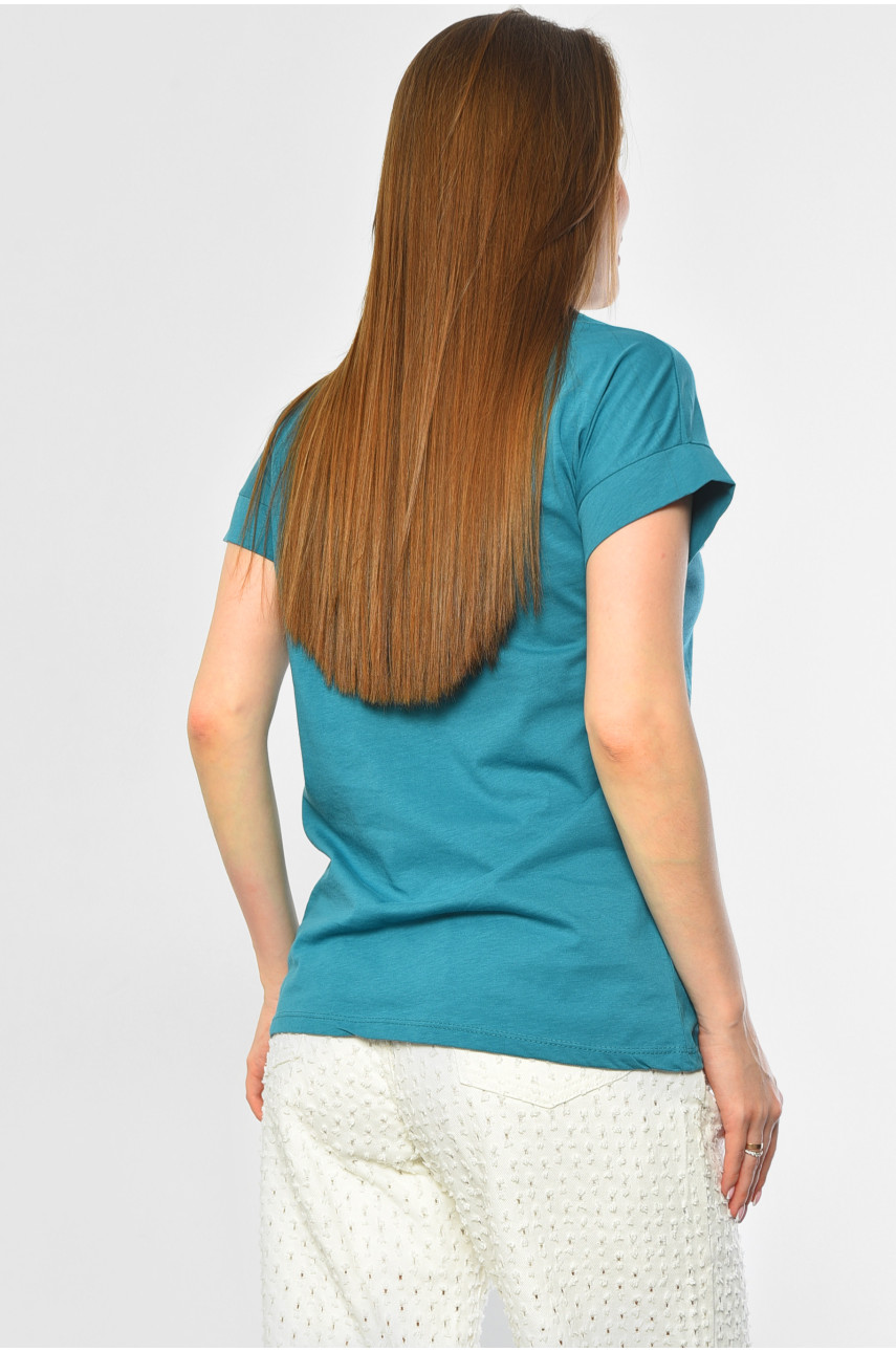 Футболка женская зеленого цвета 9112 181391 Футболка женская зеленого цвета 9112 181391