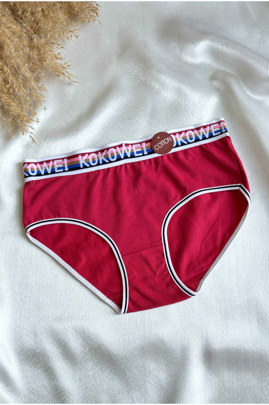 Труси жіночі напівбатальні бордового кольору 3765 181457 Труси жіночі напівбатальні бордового кольору 3765 181457