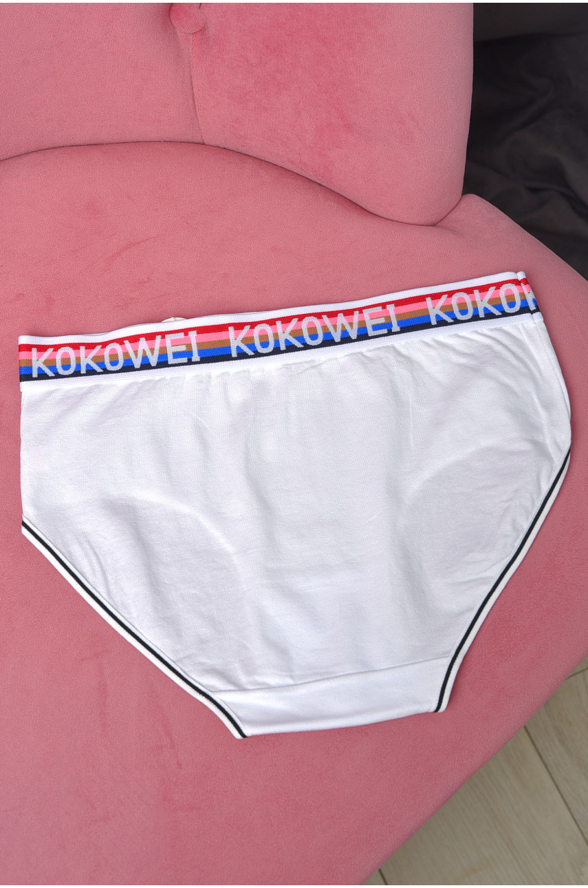 Трусы женские полубатальные белого цвета 3765 181463