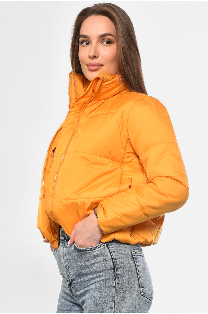 Куртка жіноча демісезонна гірчичного кольору 181486