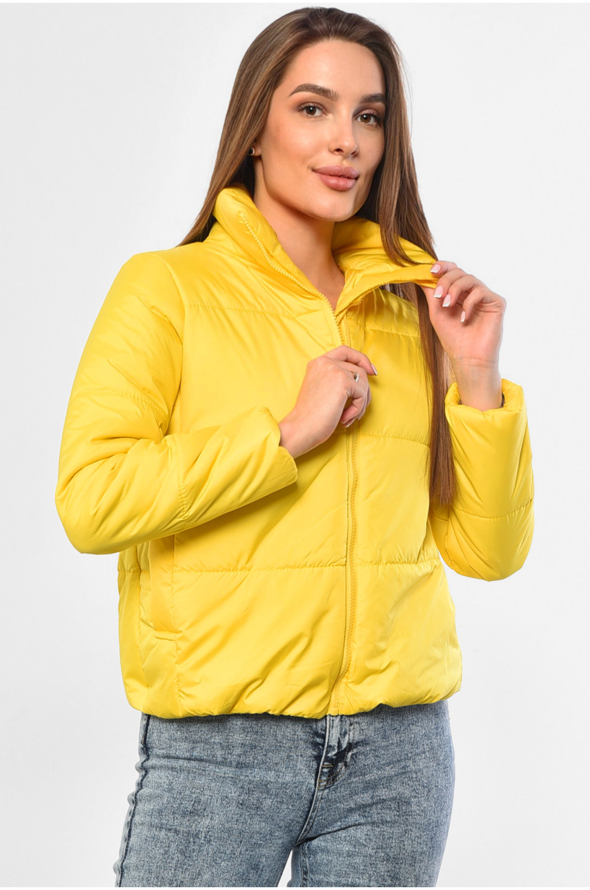 Куртка жіноча демісезонна жовтого кольору 181489