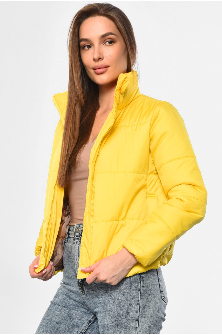 Куртка жіноча демісезонна жовтого кольору 181489