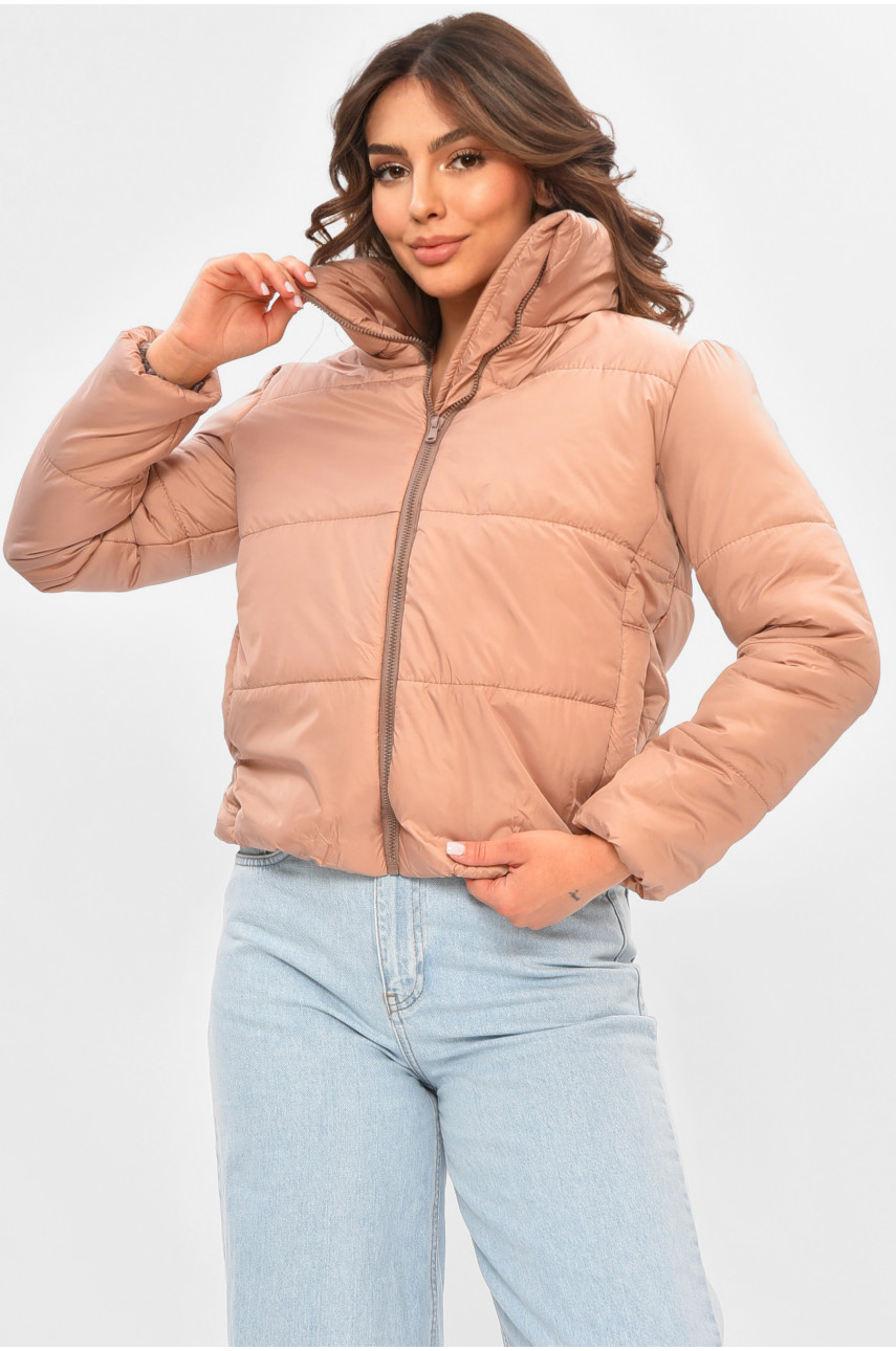Куртка жіноча демісезонна бежевого кольору 181490