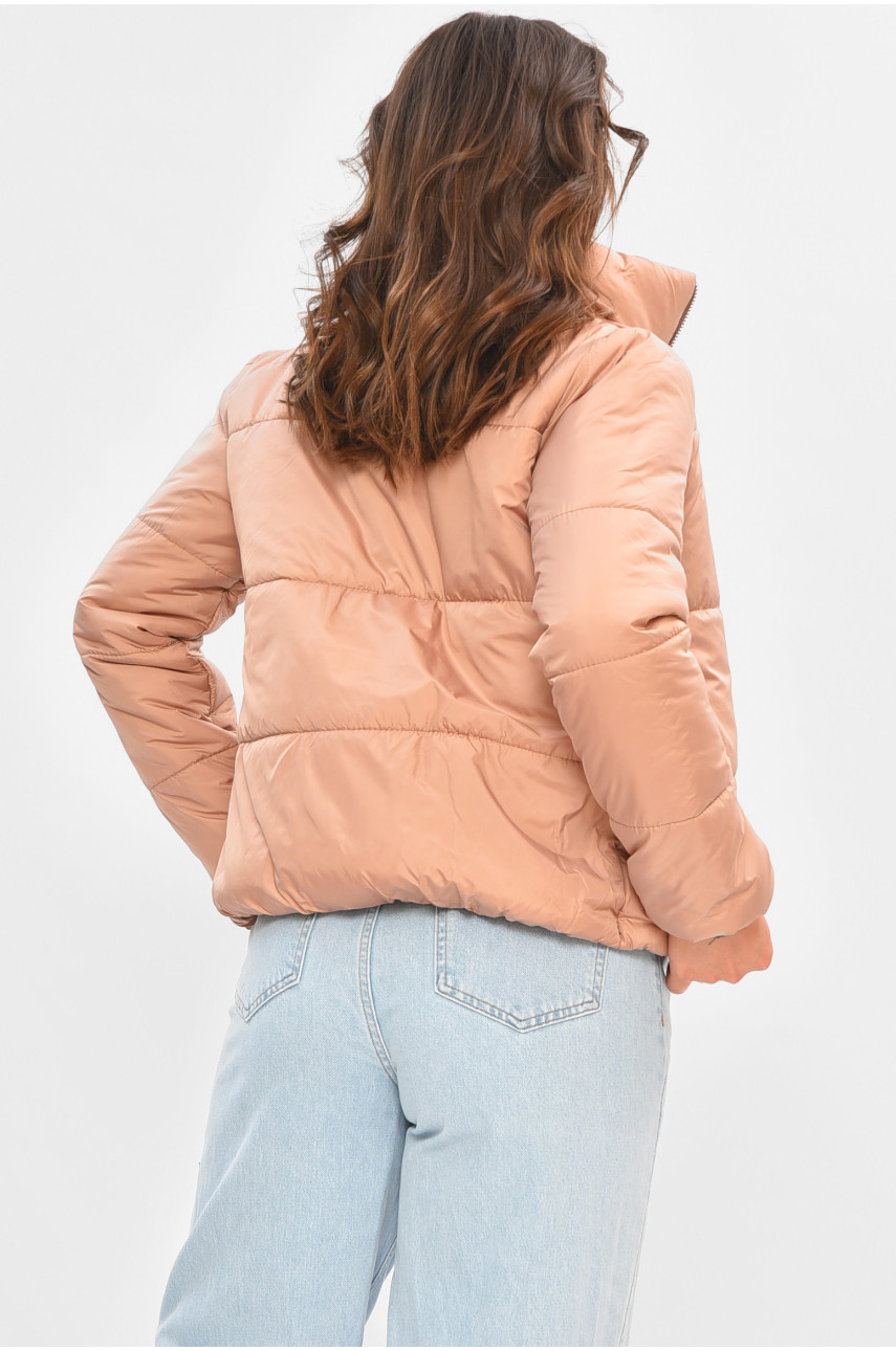 Куртка жіноча демісезонна бежевого кольору 181490