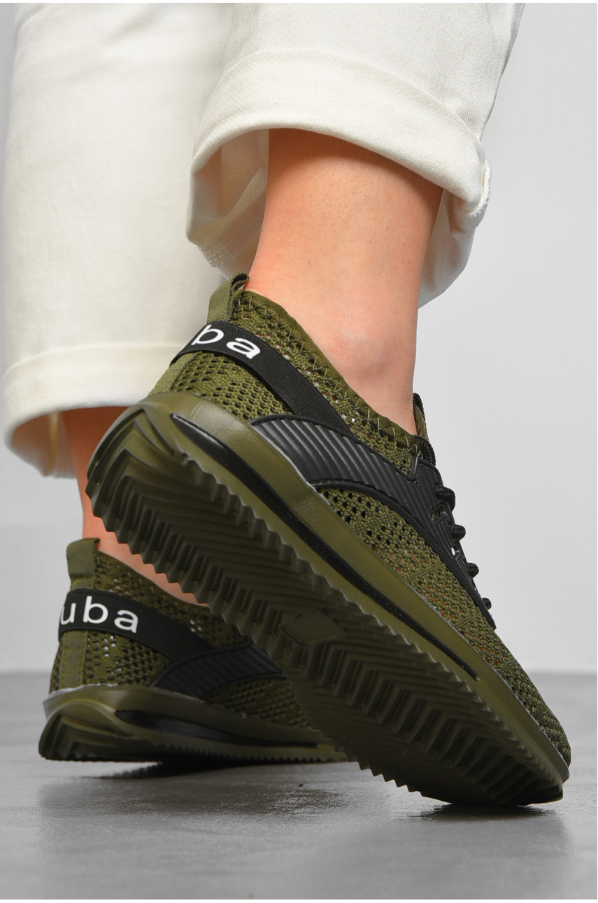 Кросівки жіночі кольору хакі текстиль 4534-9 181583