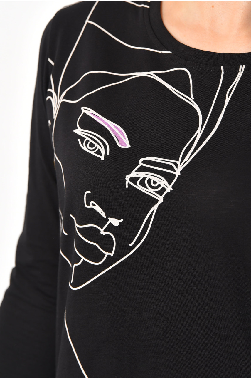 Платье женское с длинным рукавом черного цвета 08 181584