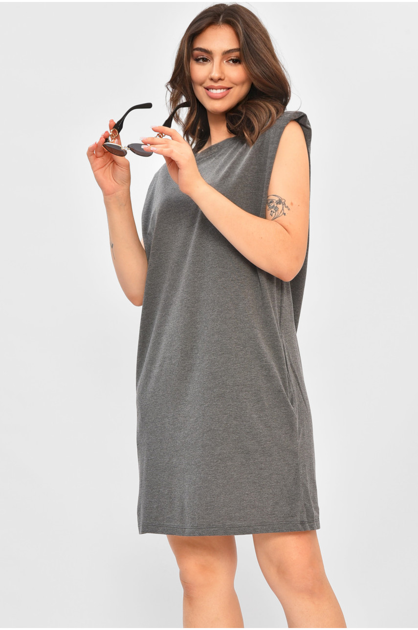 Платье женское без рукавов серого цвета 181586