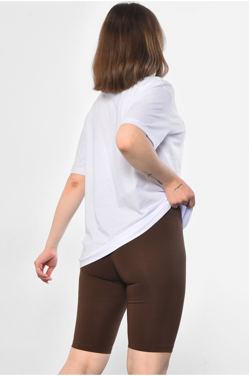 Костюм жіночий біло-коричневого кольору 181596 Костюм жіночий біло-коричневого кольору 181596