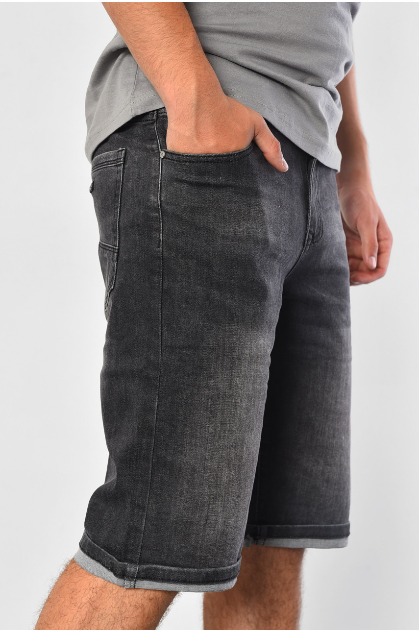 Шорти чоловічі джинсові темно-сірого кольору 1139 181799