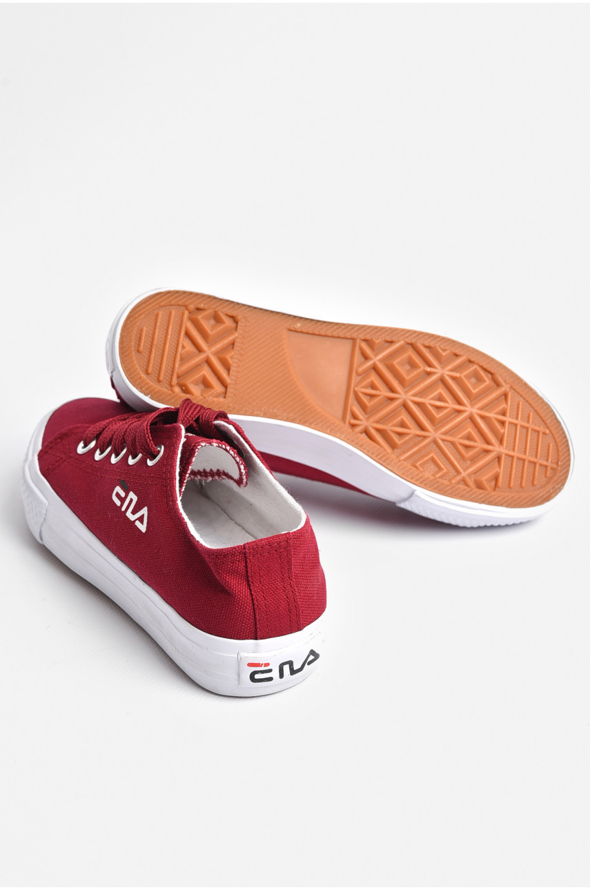 Кеды детские бордового цвета текстиль С9780-23 181840 Кеды детские бордового цвета текстиль С9780-23 181840