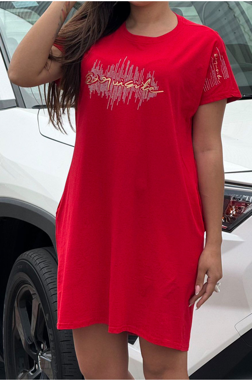 Туніка жіноча червоного кольору 566-1 181869 Туніка жіноча червоного кольору 566-1 181869