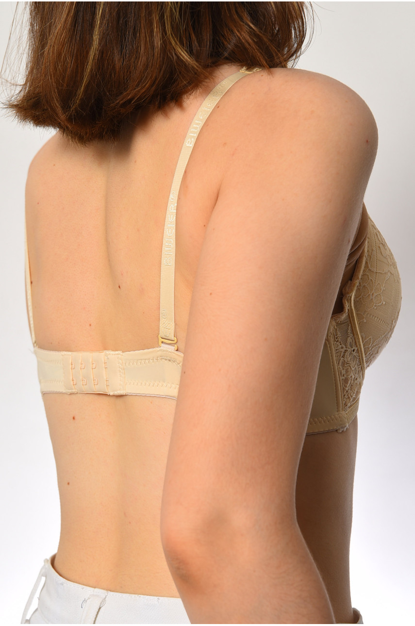 Бюстгальтер жіночий бежевого кольору чашка С 85639-7 181878