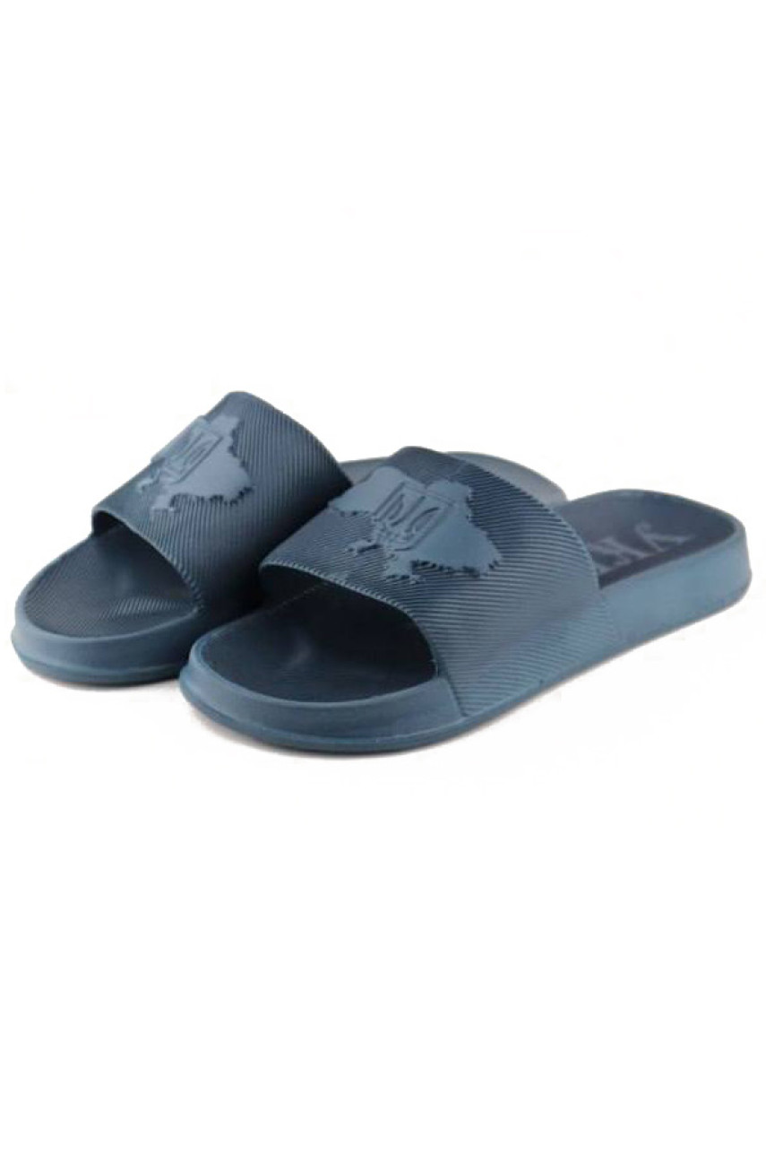 Шлепки пена мужские темно-синего цвета П-35 181909