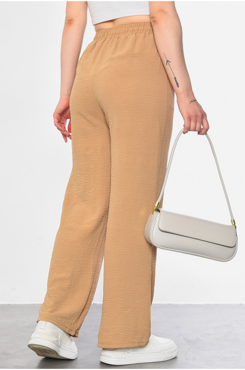 Штаны женские с ткани жатка бежевого цвета 9810-2 181912