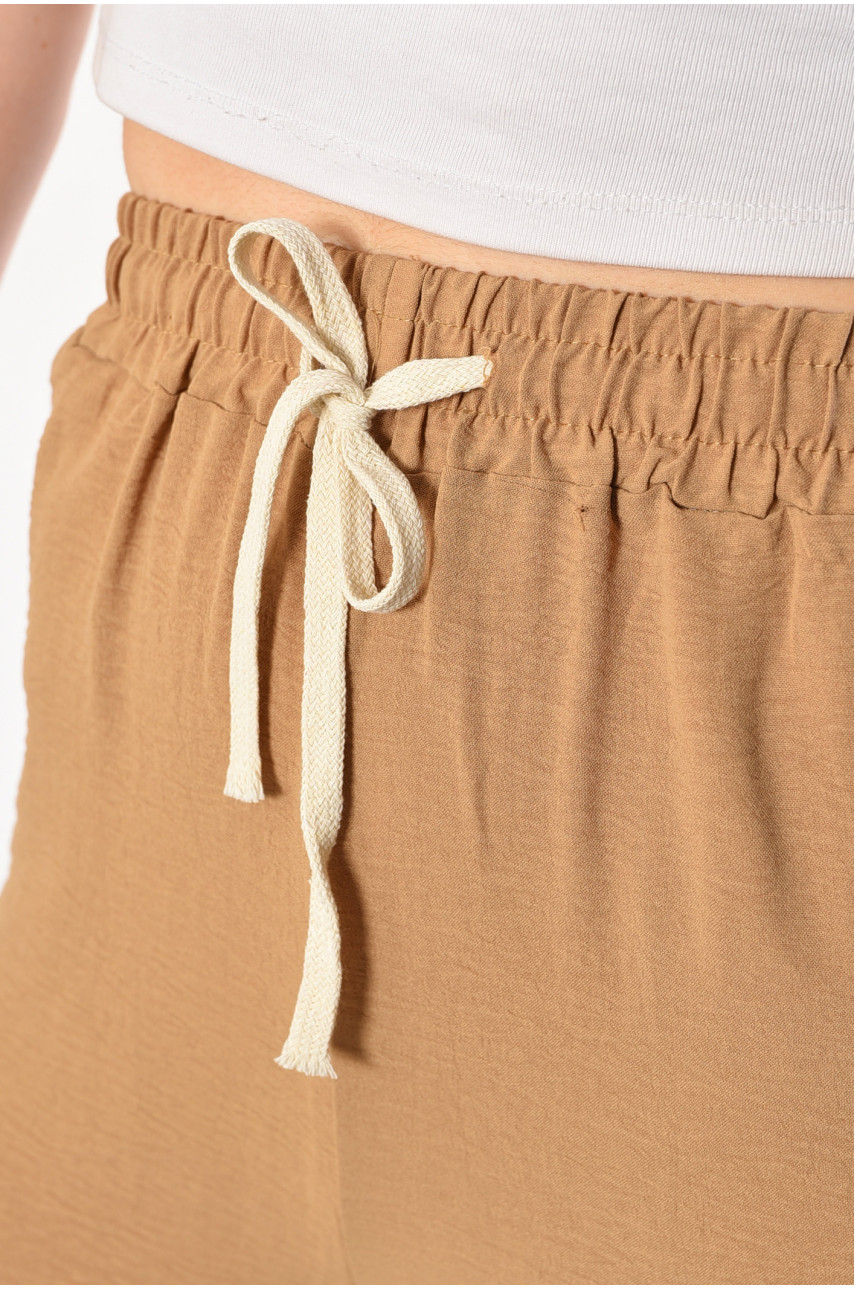 Штаны женские с ткани жатка бежевого цвета 9810-2 181912