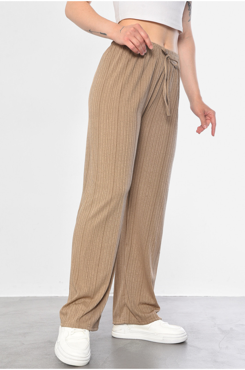Штаны женские расклешенные бежевого цвета 9831-2 181920 Штаны женские расклешенные бежевого цвета 9831-2 181920