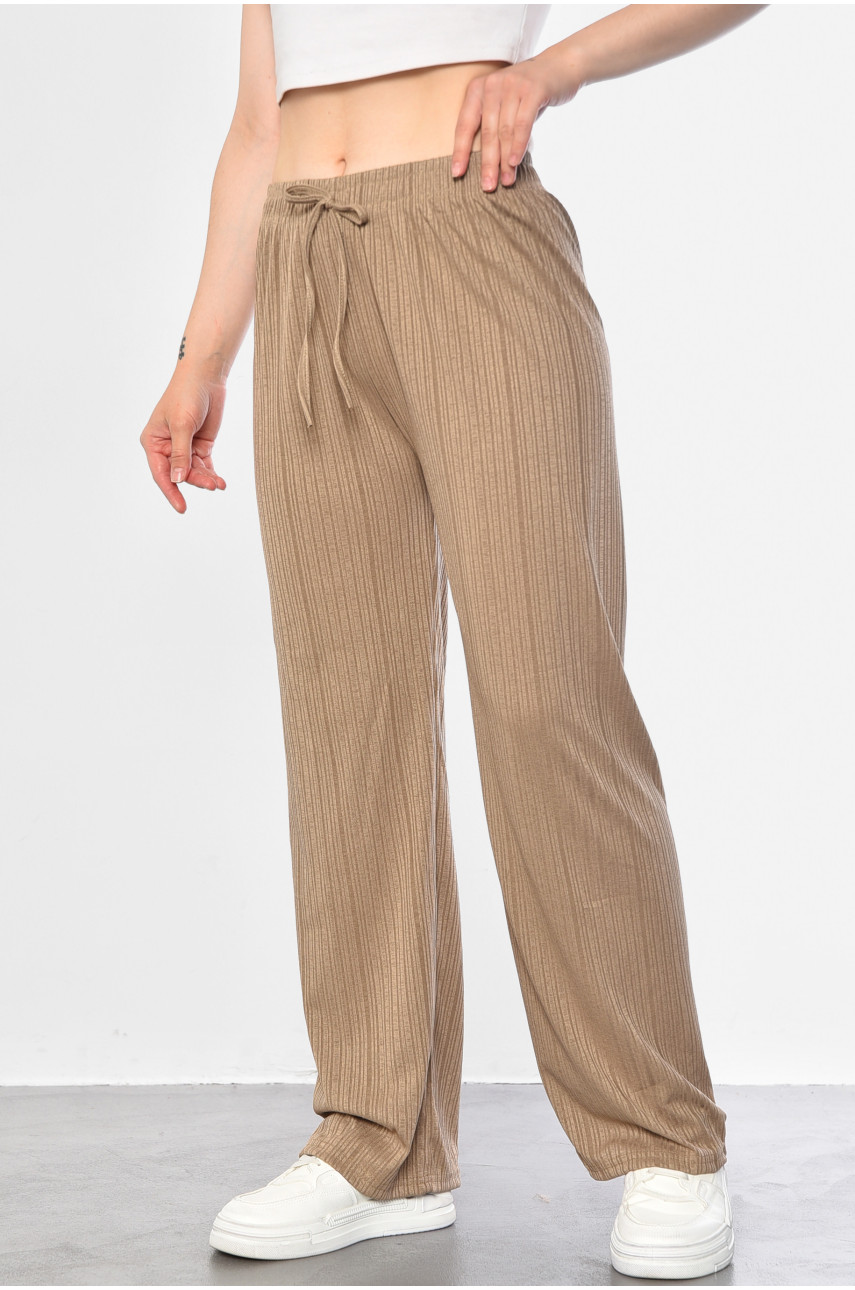 Штаны женские расклешенные бежевого цвета 9831-2 181920 Штаны женские расклешенные бежевого цвета 9831-2 181920