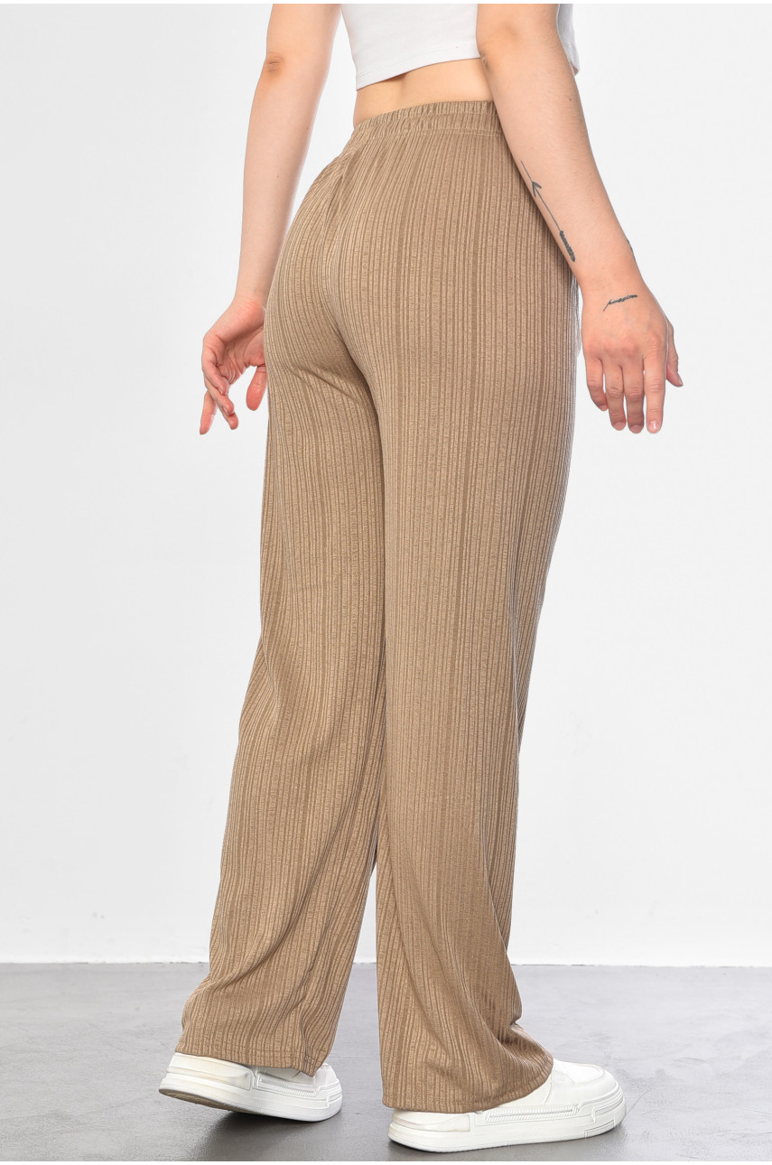 Штаны женские расклешенные бежевого цвета 9831-2 181920 Штаны женские расклешенные бежевого цвета 9831-2 181920