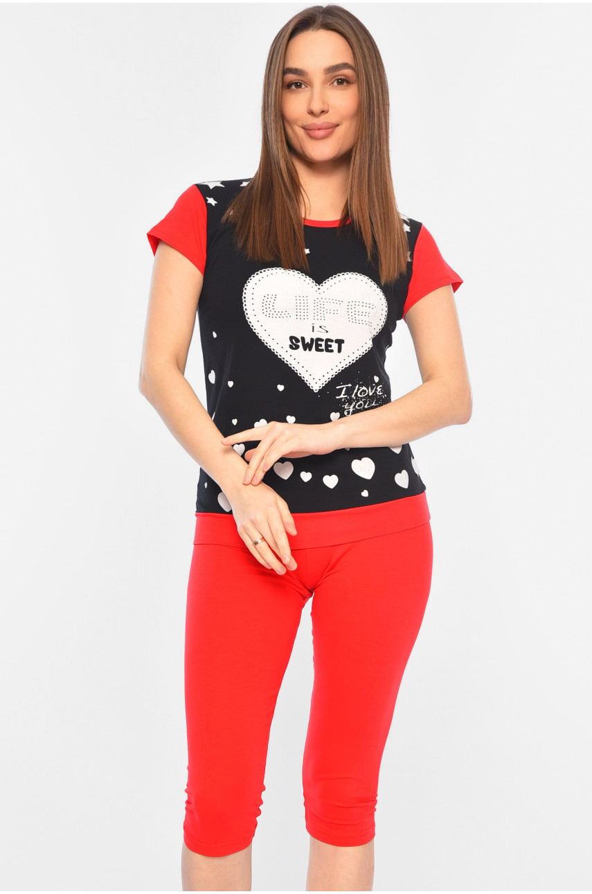 Піжама жіноча червоного кольору 7007 181996