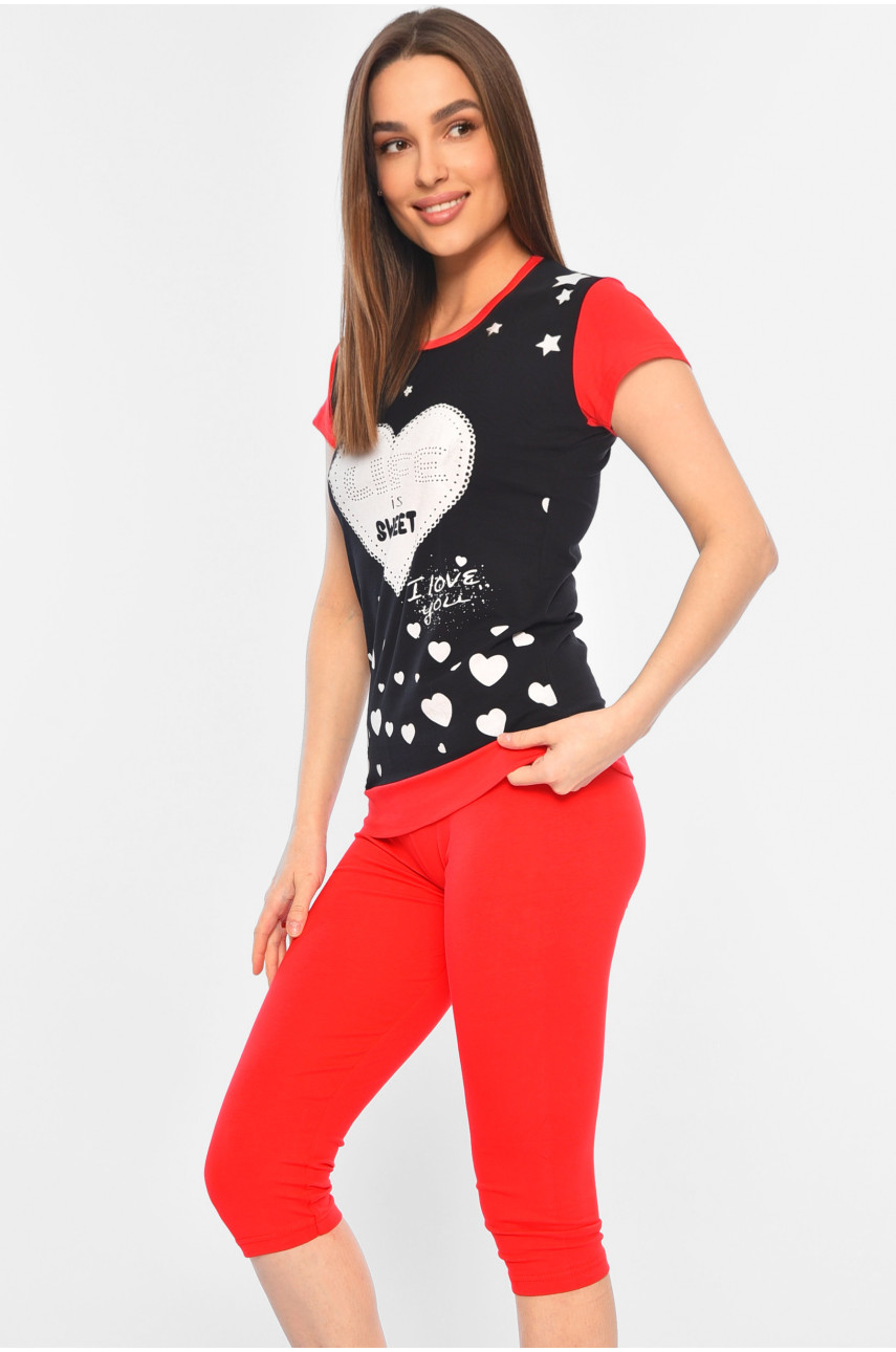 Піжама жіноча червоного кольору 7007 181996