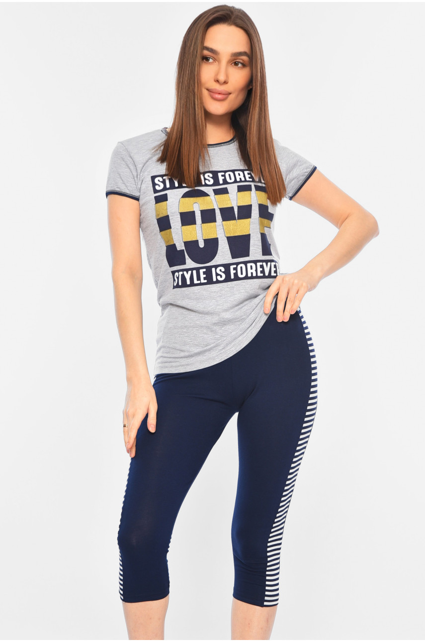 Пижама женская серо-черного цвета 6741 182037 Пижама женская серо-черного цвета 6741 182037