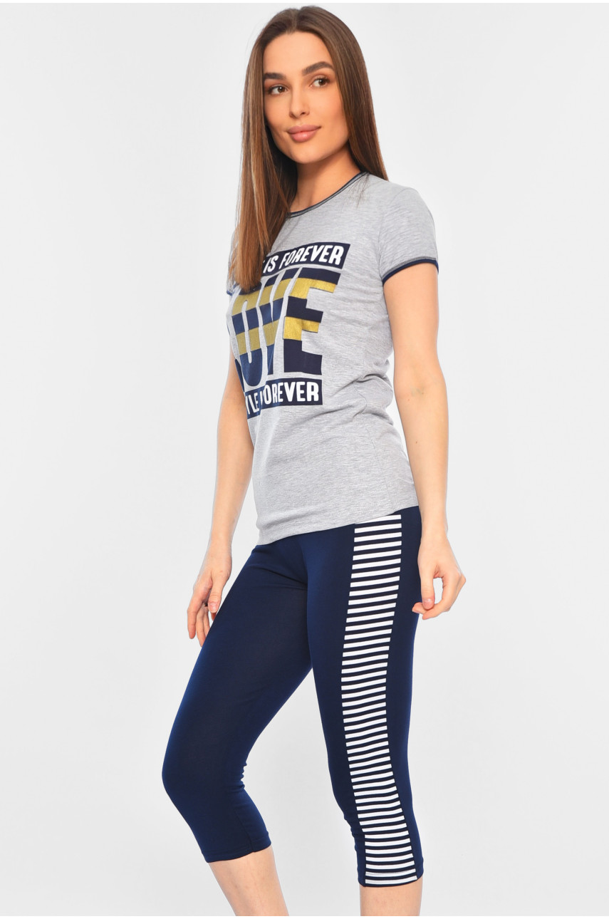 Пижама женская серо-черного цвета 6741 182037 Пижама женская серо-черного цвета 6741 182037