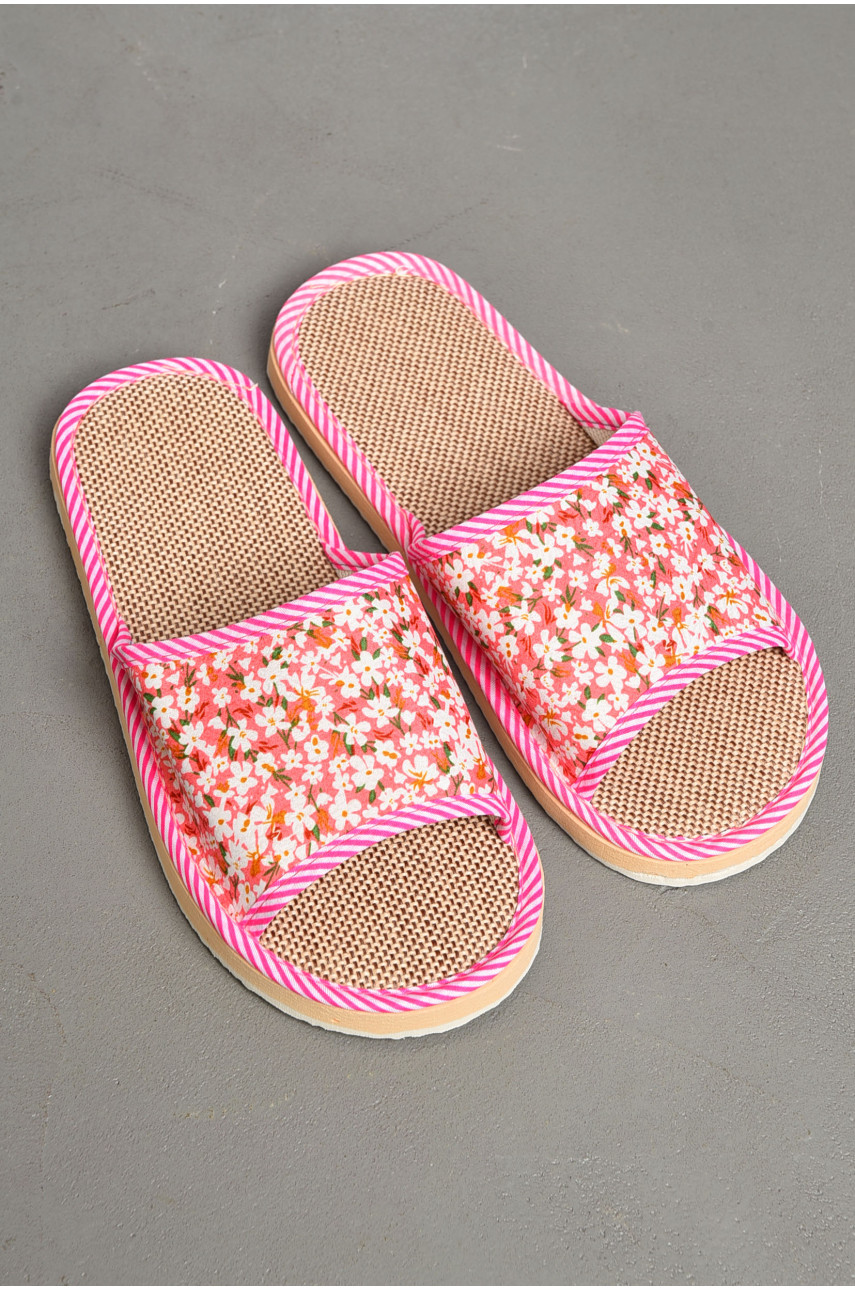 Капці домашні жіночі рожевого кольору 182044