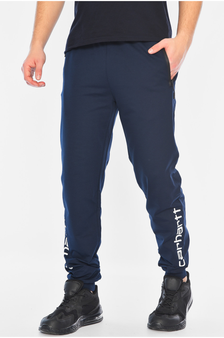 Спортивні штани чоловічі темно-синього кольору 0164 182048 Спортивні штани чоловічі темно-синього кольору 0164 182048