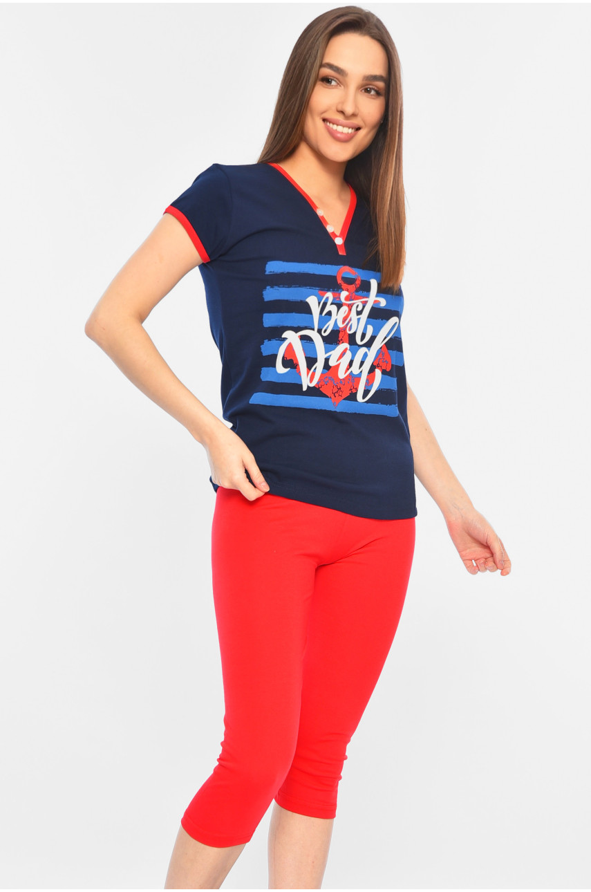 Пижама женская сине-красного цвета 7061 182049